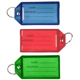 LLAVERO PLASTICO 6 PZ CON ETIQUETA