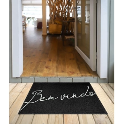 FELPUDO VINIL PROMO BIENVENIDO NEGRO 40X60CM