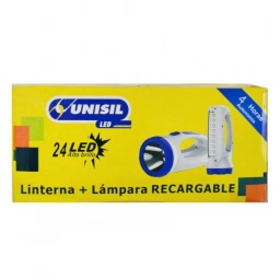 LINTERNA LED + FAROL 24 LED RECARGABLE 1W