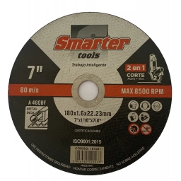 DISCO CORTE AC. METAL & INOX 7"   180X1.6X22.23MM  10 UNID