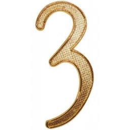 NUMERO 3 PARA PUERTA DORADO 10CM