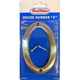NUMERO 0 PPUERTA METAL NIQUELADO 10CM