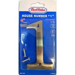 NUMERO 1 PPUERTA METAL NIQUELADO 10CM