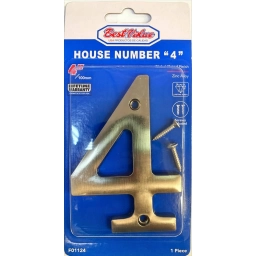 NUMERO 4 PPUERTA METAL NIQUELADO 10CM