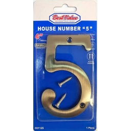 NUMERO 5 PPUERTA METAL NIQUELADO 10CM