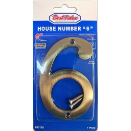 NUMERO 6 PPUERTA METAL NIQUELADO 10CM