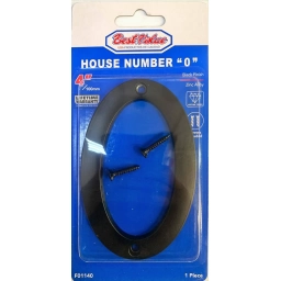 NUMERO 0 PPUERTA METAL NEGRO 10CM