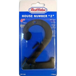 NUMERO 2 PPUERTA METAL NEGRO 10CM