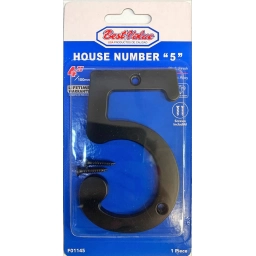 NUMERO 5 PPUERTA METAL NEGRO 10CM