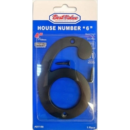 NUMERO 6 PPUERTA METAL NEGRO 10CM